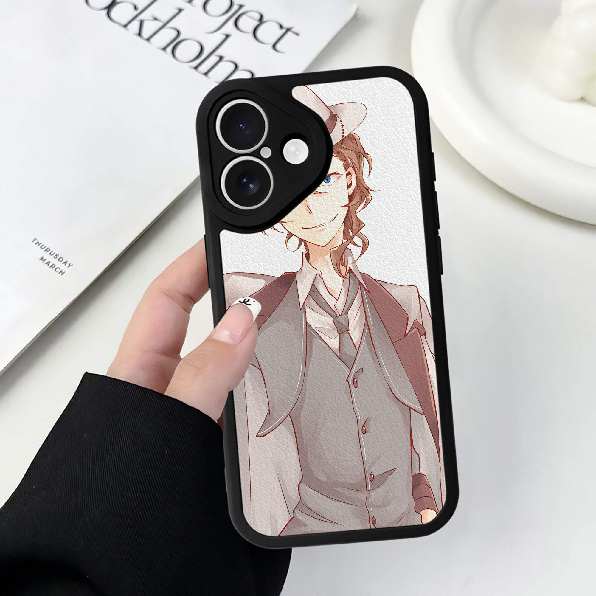 （画像用） 文豪ストレイドッグス Bungo Stray Dogs 【iPhone 16シリーズ対応】シリコンスマホケース（レザー調） 材質：シリコン